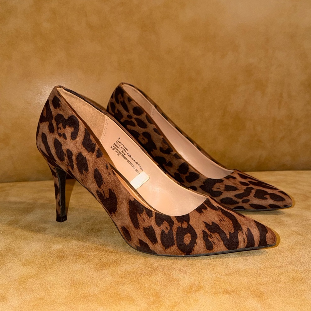 a new day Leopard-Print Pointed Toe Pumps - Brown & Black